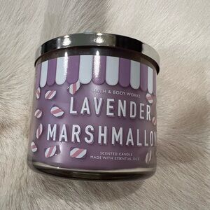 BATH & BODY WORKS Lavender Marshmallow 3 Wick Candle